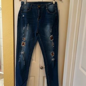 Leopard Patch Jeans